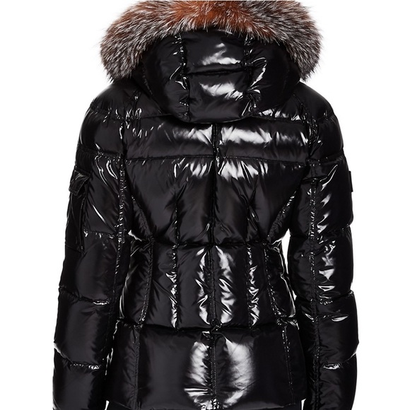 Sam. Blake Fur-Trim Puffer Down Jacket Jet - Picture 5 of 8